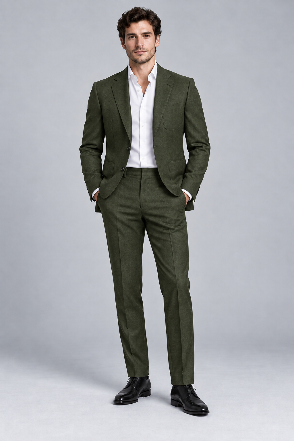 Terno casual verde oliva